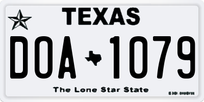 TX license plate DOA1079