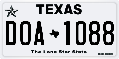 TX license plate DOA1088