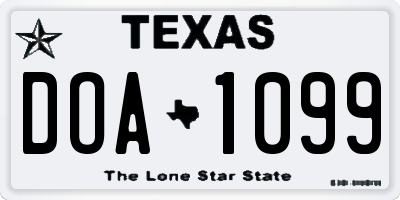 TX license plate DOA1099