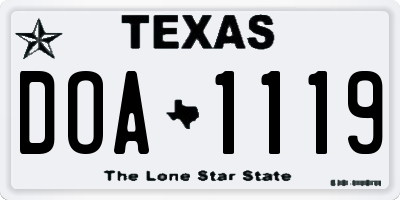 TX license plate DOA1119