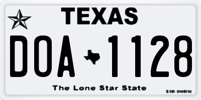 TX license plate DOA1128