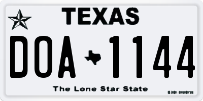 TX license plate DOA1144