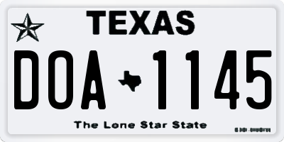 TX license plate DOA1145