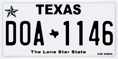 TX license plate DOA1146