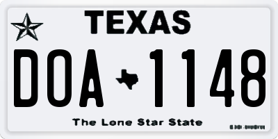 TX license plate DOA1148