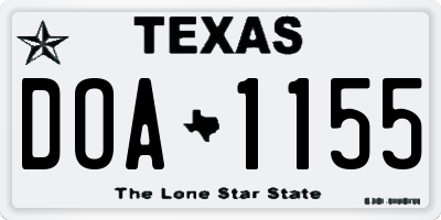 TX license plate DOA1155