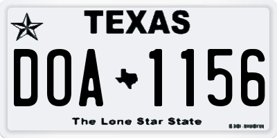 TX license plate DOA1156