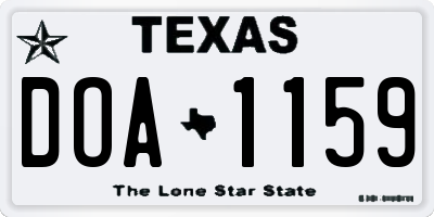 TX license plate DOA1159