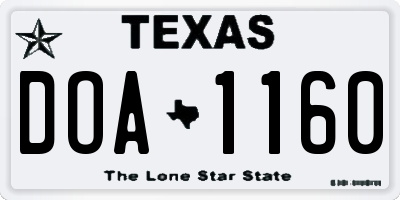 TX license plate DOA1160