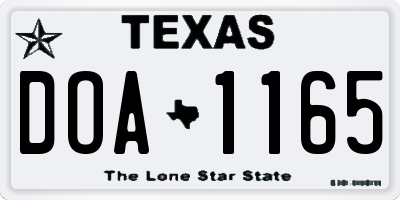 TX license plate DOA1165
