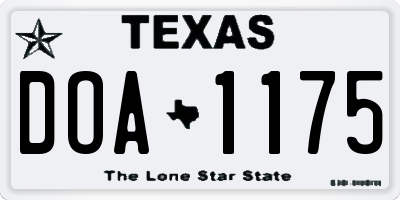 TX license plate DOA1175