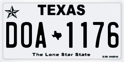 TX license plate DOA1176