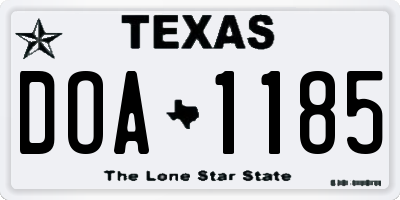 TX license plate DOA1185