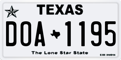 TX license plate DOA1195