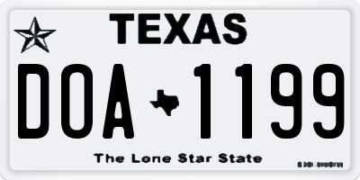 TX license plate DOA1199