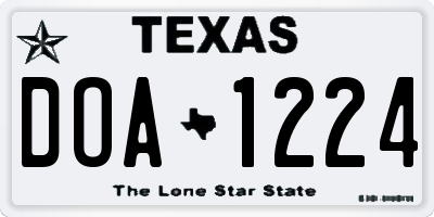 TX license plate DOA1224