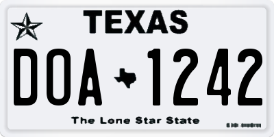 TX license plate DOA1242