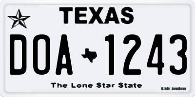 TX license plate DOA1243