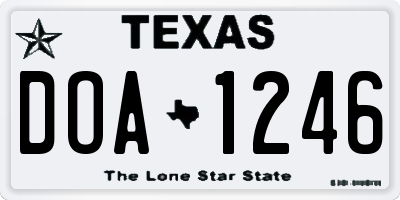 TX license plate DOA1246