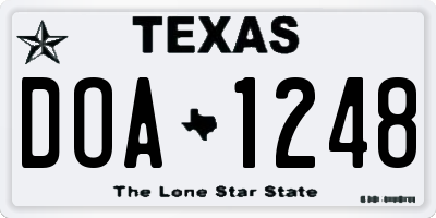 TX license plate DOA1248