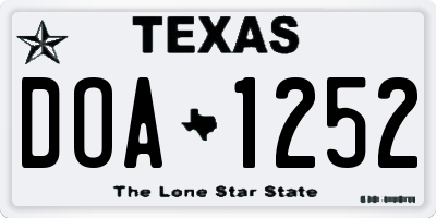 TX license plate DOA1252