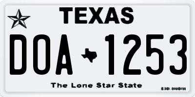 TX license plate DOA1253