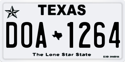 TX license plate DOA1264