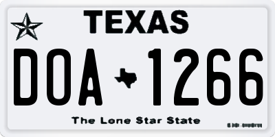 TX license plate DOA1266