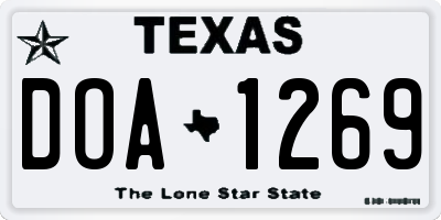 TX license plate DOA1269
