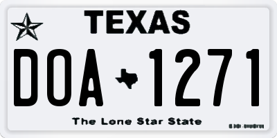TX license plate DOA1271