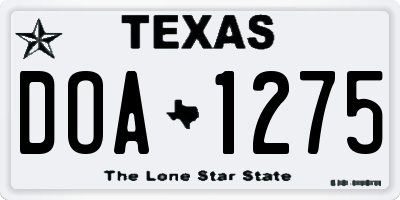 TX license plate DOA1275