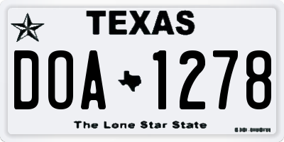 TX license plate DOA1278