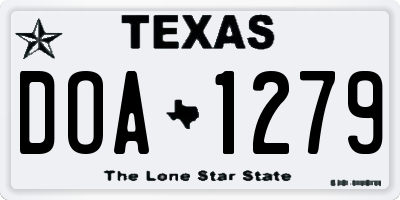 TX license plate DOA1279