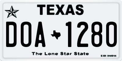 TX license plate DOA1280
