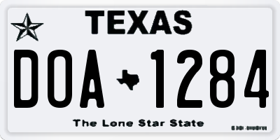 TX license plate DOA1284