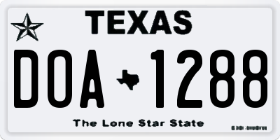 TX license plate DOA1288