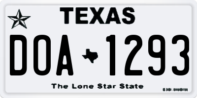 TX license plate DOA1293