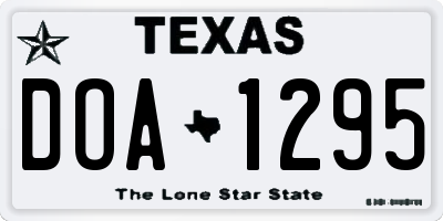 TX license plate DOA1295