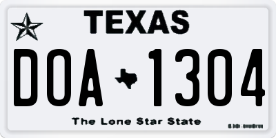 TX license plate DOA1304
