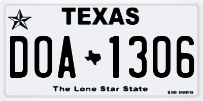 TX license plate DOA1306