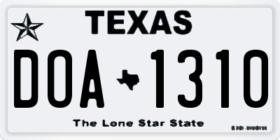 TX license plate DOA1310