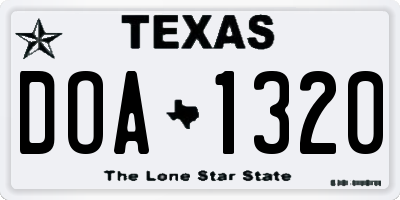 TX license plate DOA1320