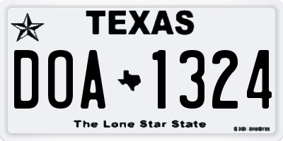 TX license plate DOA1324
