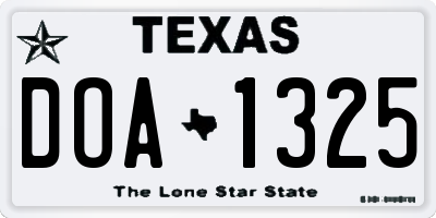 TX license plate DOA1325