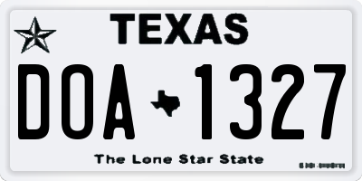 TX license plate DOA1327