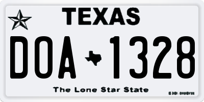 TX license plate DOA1328