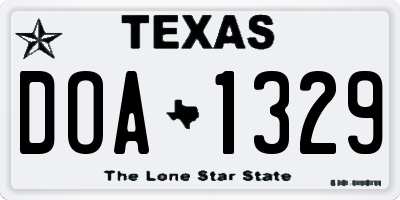 TX license plate DOA1329