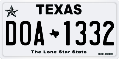 TX license plate DOA1332