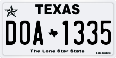 TX license plate DOA1335
