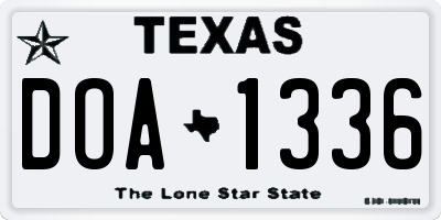 TX license plate DOA1336
